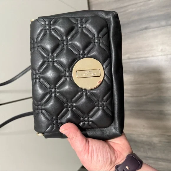 Kate Spade Black Quilted Crossbody with Gold Accents - Picture 2 of 6